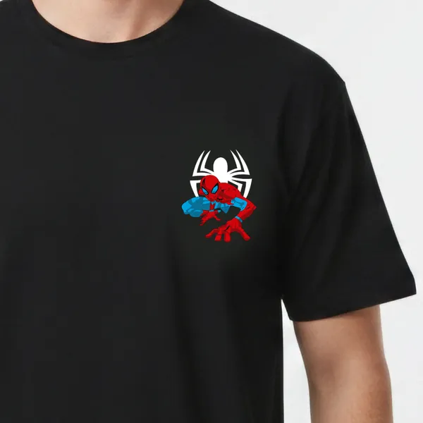 Black_Cotton_Lycra_Tencel_Round_Neck_T_Shirt_For_Men