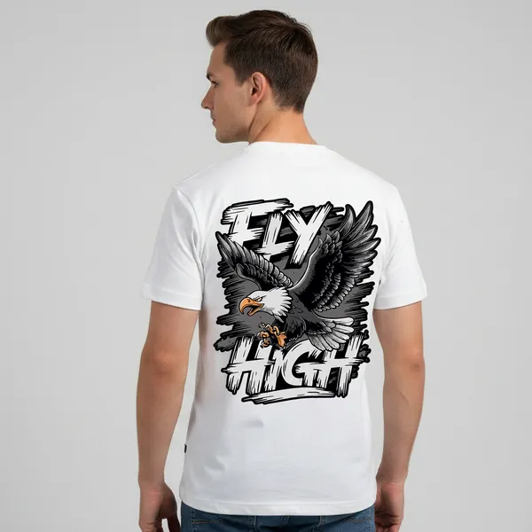 White_Cotton_Lycra_Tencel_Round_Neck_T_Shirt_For_Men