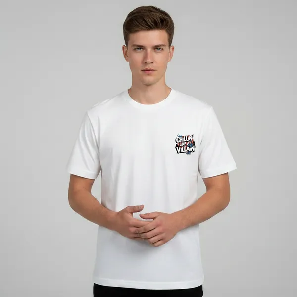 White_Cotton_Lycra_Tencel_Round_Neck_T_Shirt_For_Men