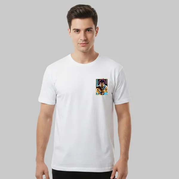 White_Cotton_Lycra_Tencel_Round_Neck_T_Shirt_For_Men