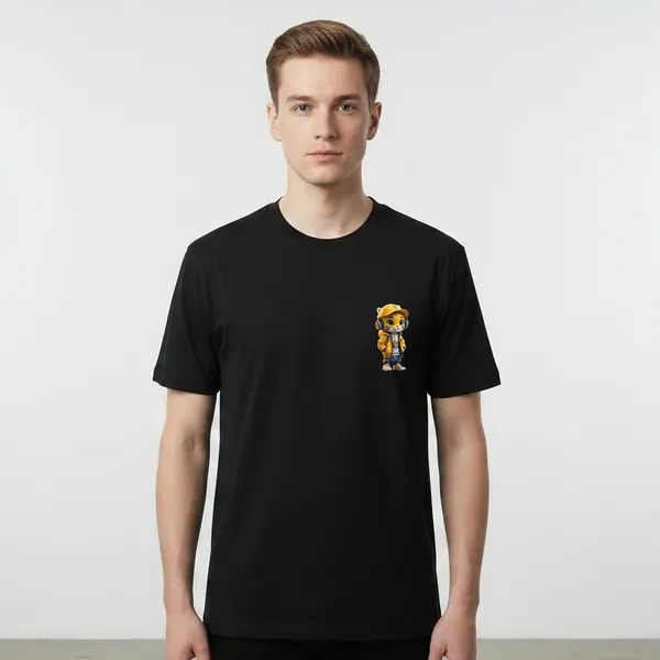 Black_Cotton_Lycra_Tencel_Round_Neck_T_Shirt_For_Men