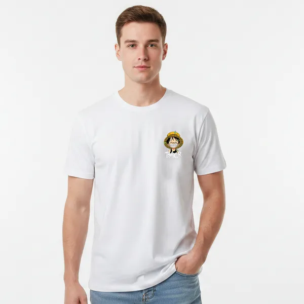 White_Cotton_Lycra_Tencel_Round_Neck_T_Shirt_For_Men