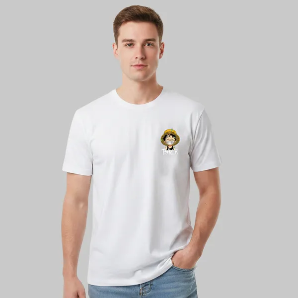 White_Cotton_Lycra_Tencel_Round_Neck_T_Shirt_For_Men