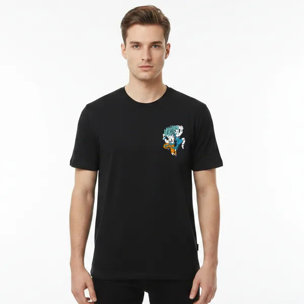 Black_Cotton_Lycra_Tencel_Round_Neck_T_Shirt_For_Men