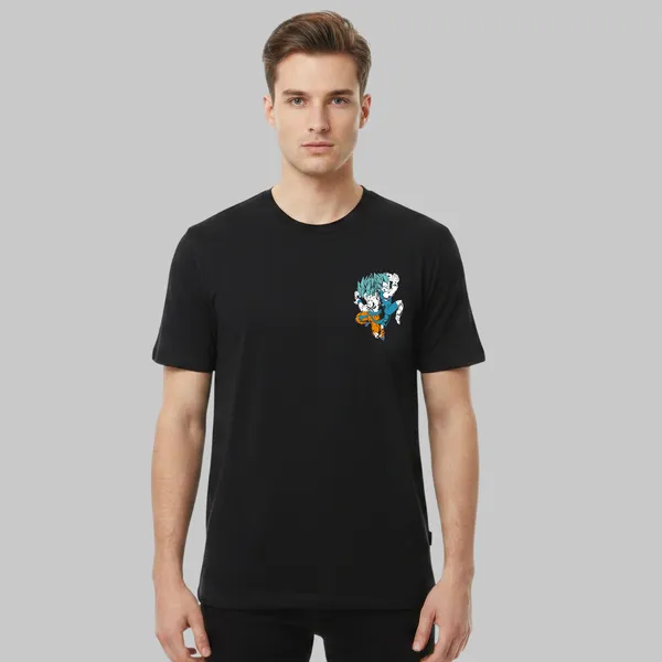Black_Cotton_Lycra_Tencel_Round_Neck_T_Shirt_For_Men