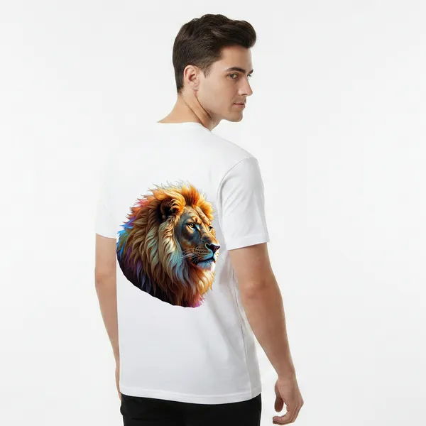 White_Cotton_Lycra_Tencel_Round_Neck_T_Shirt_For_Men