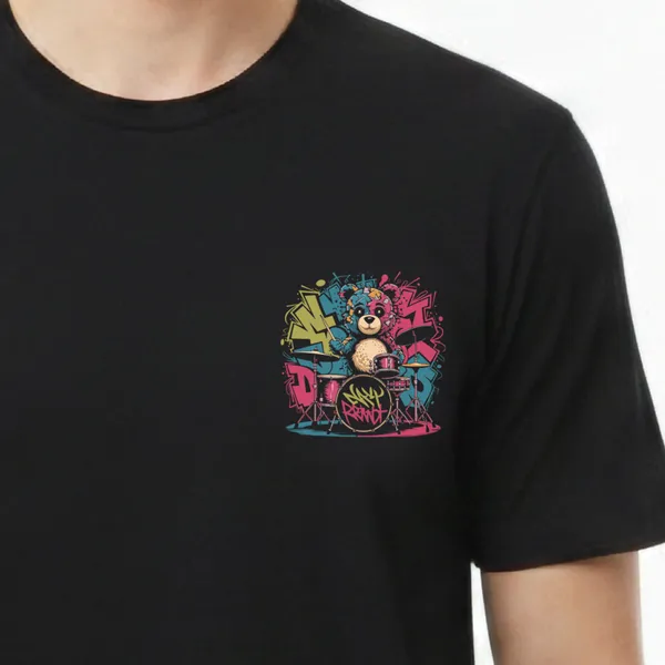 Black_Cotton_Lycra_Tencel_Round_Neck_T_Shirt_For_Men