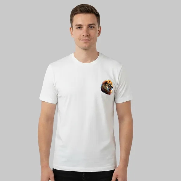 White_Cotton_Lycra_Tencel_Round_Neck_T_Shirt_For_Men