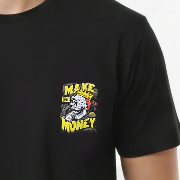 Black_Cotton_Lycra_Tencel_Round_Neck_T_Shirt_For_Men