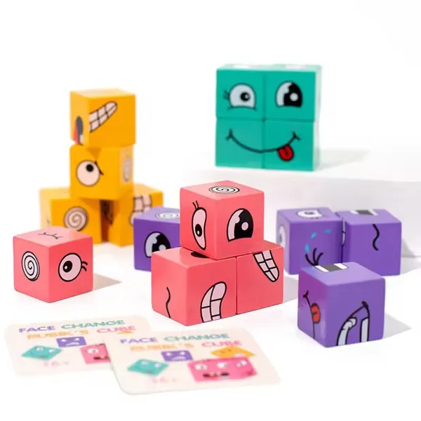 Wooden_Block_Puzzles_Face_Changing_Cube_Building_Blocks_With_72_Pieces_Of_Challenging_Face_Cards_Brainteaser_Smart_Games_Parent_Child_Interactive_Toys_Gifts