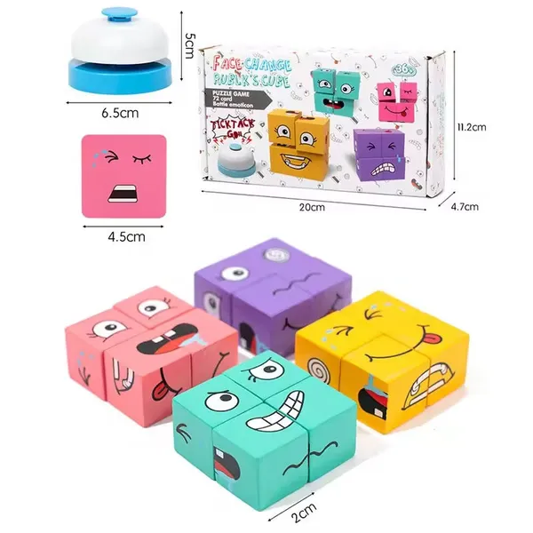 Wooden_Block_Puzzles_Face_Changing_Cube_Building_Blocks_With_72_Pieces_Of_Challenging_Face_Cards_Brainteaser_Smart_Games_Parent_Child_Interactive_Toys_Gifts
