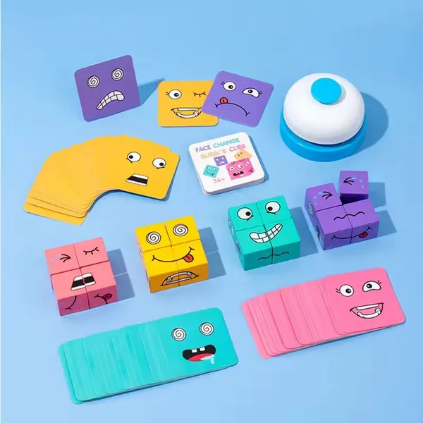 Wooden_Block_Puzzles_Face_Changing_Cube_Building_Blocks_With_72_Pieces_Of_Challenging_Face_Cards_Brainteaser_Smart_Games_Parent_Child_Interactive_Toys_Gifts