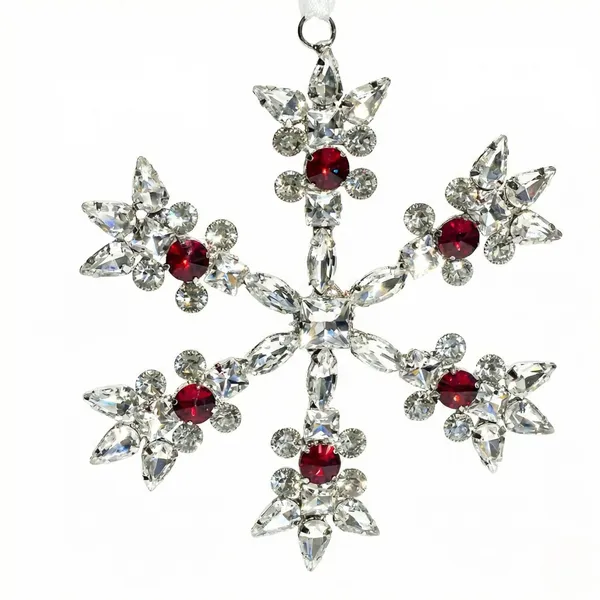 Silver_And_Red_Crimson_Frost(Set_Of_2)_Luxury_Handcrafted_Ruby_And_Silver_Crystal_Star_Hanging_Charm_
