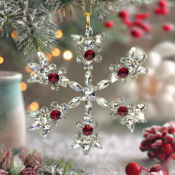 Silver_And_Red_Crimson_Frost(Set_Of_2)_Luxury_Handcrafted_Ruby_And_Silver_Crystal_Star_Hanging_Charm_