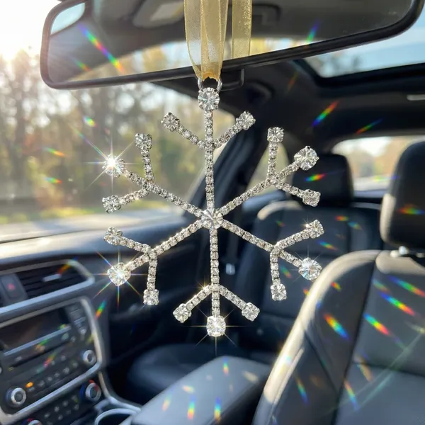 Silver_Celestial_Frost_Luxury_Handcrafted_Diamond_Cut_Crystal_(Set_Of_4)Hanging_Charm_Ornate_Gold_And_Clear_Decor_For_Car,_Mirror_And_Festive_Backdrops_