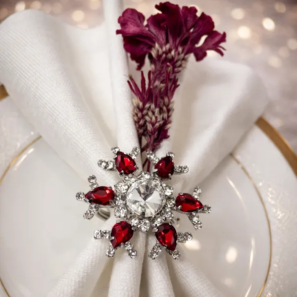 Silver_And_Red_Luxury_Handmade_Snowflake_Napkin_Rings,_(Set_Of_4)_Ruby_Red_And_Crystal_Studded_Premium_Table_Decor_For_Weddings,_Festivals,_Christmas_And_Fine_Dining