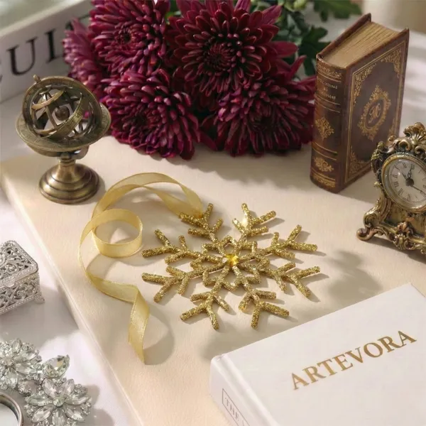Gold_Gilded_Frost_International_Luxury_Handcrafted(Set_Of_2)_Gold_Crystal_Snowflake_Charm_Elite_Car_And_Home_Decor_Statement_
