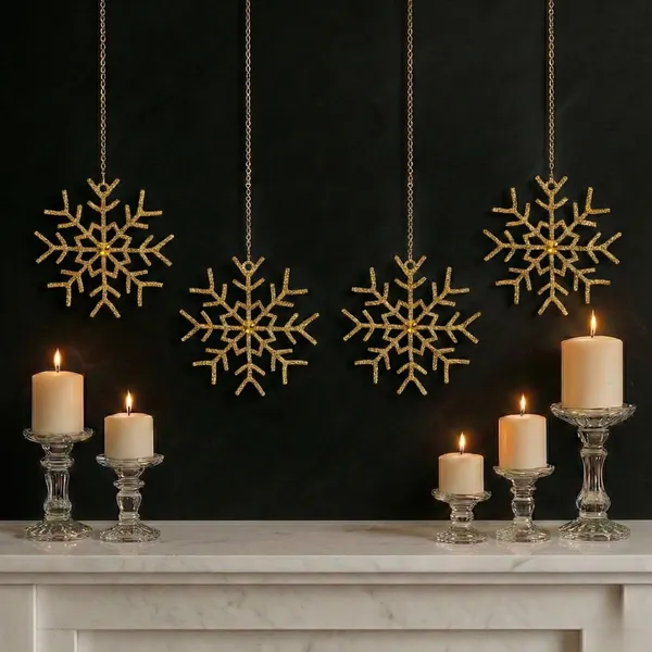Gold_Gilded_Frost_International_Luxury_Handcrafted(Set_Of_2)_Gold_Crystal_Snowflake_Charm_Elite_Car_And_Home_Decor_Statement_