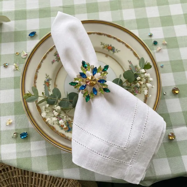 Multi_Gold_Rhinestone_Napkin_Rings(Set_Of_4)_Luxury_Handmade_Star_Napkin_Rings,__Crystal_Studded_Premium_Table_Decor_For_Weddings,_Festivals,_Christmas_And_Fine_Dining