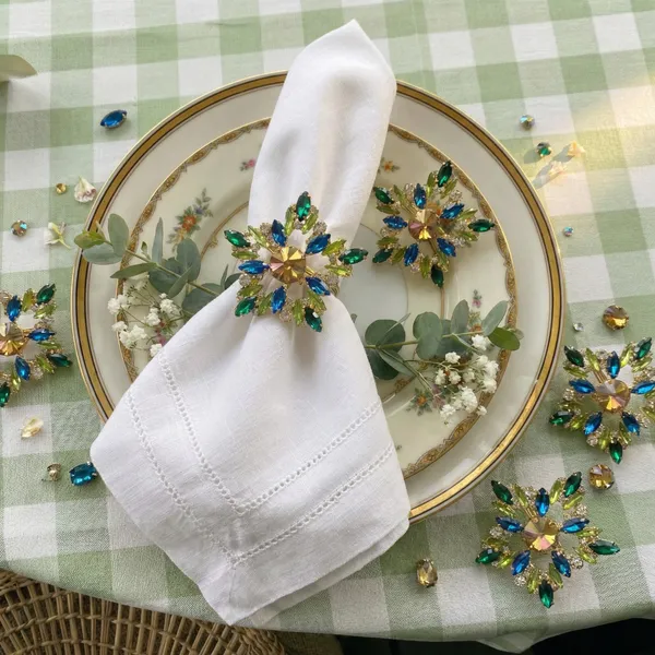 Multi_Gold_Rhinestone_Napkin_Rings(Set_Of_4)_Luxury_Handmade_Star_Napkin_Rings,__Crystal_Studded_Premium_Table_Decor_For_Weddings,_Festivals,_Christmas_And_Fine_Dining
