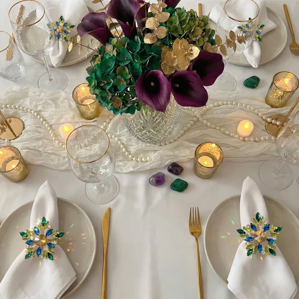 Multi_Gold_Rhinestone_Napkin_Rings(Set_Of_4)_Luxury_Handmade_Star_Napkin_Rings,__Crystal_Studded_Premium_Table_Decor_For_Weddings,_Festivals,_Christmas_And_Fine_Dining