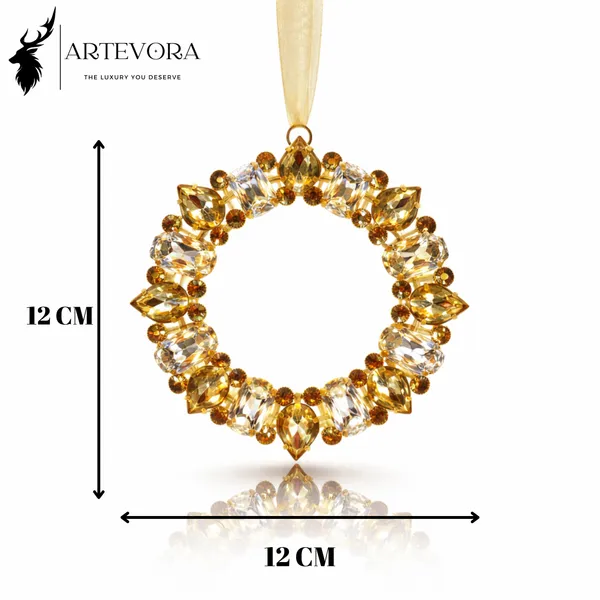 Gold_Champagne_Halo_International(Set_Of_2)_Luxury_Dual_Tone_Crystal_Hanging_Charm_Contemporary_Art_Dacor_