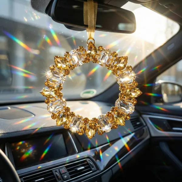 Gold_Champagne_Halo_International(Set_Of_2)_Luxury_Dual_Tone_Crystal_Hanging_Charm_Contemporary_Art_Dacor_