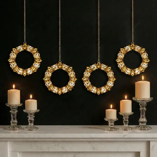 Gold_Champagne_Halo_International(Set_Of_2)_Luxury_Dual_Tone_Crystal_Hanging_Charm_Contemporary_Art_Dacor_