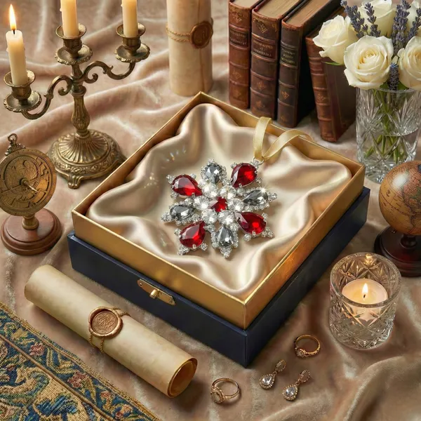 Smoke_Red_Silver(Set_Of_2)_Regal_Ruby_Radiance_Signature_Crystal_Masterpiece_