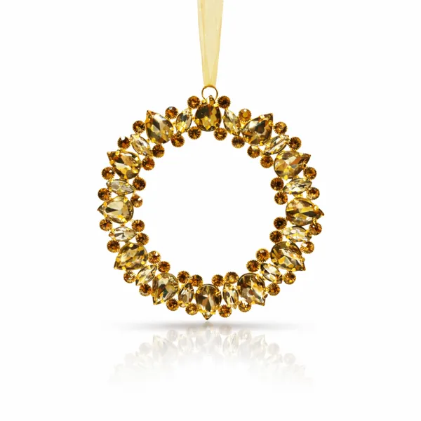 Golden_Eternity(Set_Of_2)_International_Luxury_Handcrafted_Amber_Crystal_Wreath_Charm_Best_For_Gifting_And_Car_And_Wall_Decor_Charmes_
