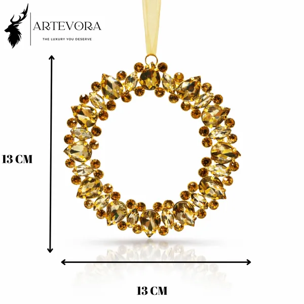 Golden_Eternity(Set_Of_2)_International_Luxury_Handcrafted_Amber_Crystal_Wreath_Charm_Best_For_Gifting_And_Car_And_Wall_Decor_Charmes_