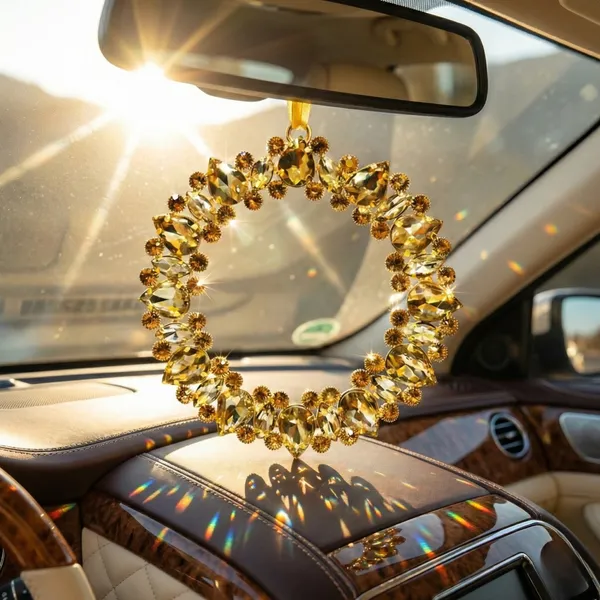 Golden_Eternity(Set_Of_2)_International_Luxury_Handcrafted_Amber_Crystal_Wreath_Charm_Best_For_Gifting_And_Car_And_Wall_Decor_Charmes_