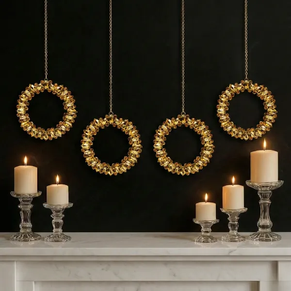 Golden_Eternity(Set_Of_2)_International_Luxury_Handcrafted_Amber_Crystal_Wreath_Charm_Best_For_Gifting_And_Car_And_Wall_Decor_Charmes_