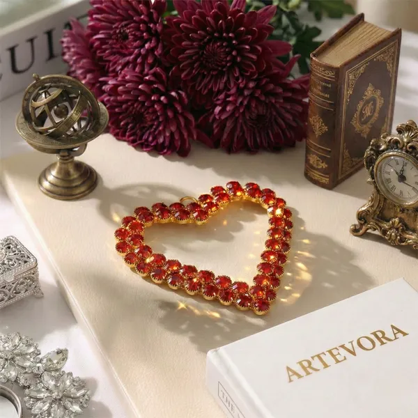 Gold_And_Red_Eternal_Ember_(Set_Of_2)_Luxury_Handcrafted_Crystal_Heart_Hanging_Charm_Best_For_Gifting_And_Car_And_Wall_Decor_Charmes