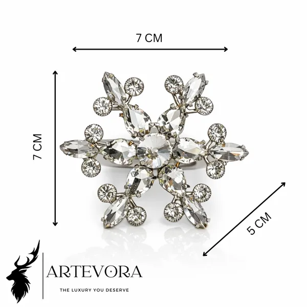 Silver_Luxury_Handmade_Sparkling_Crystal_Star_Napkin_Rings,_(Set_Of_4)_Premium_Silver_Finish_Snowflake_Holders_For_Weddings,_Diwali,_Party_Decor_And_Giftingarctic_Starbust_Silver