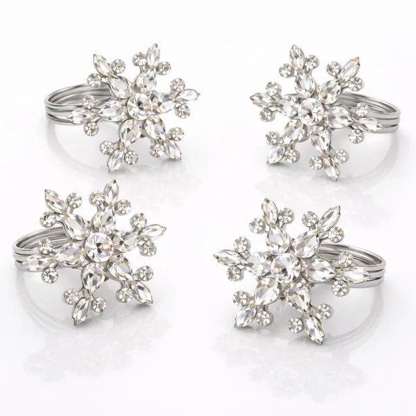 Silver_Luxury_Handmade_Sparkling_Crystal_Star_Napkin_Rings,_(Set_Of_4)_Premium_Silver_Finish_Snowflake_Holders_For_Weddings,_Diwali,_Party_Decor_And_Giftingarctic_Starbust_Silver