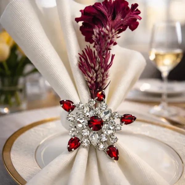 Silver_And_Red_Luxury_Handmade_Ruby_Red_Crystal_Star_Napkin_Rings,_(Set_Of_4)__Premium_Silver_Finish_For_Festive_Christmas,_Diwali_And_Wedding_Table_Decor_Ruby_Red_Star