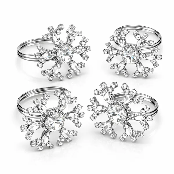 Silver_Luxury_Handmade_Sparkling_Crystal_Snowflake_Napkin_Rings,_Set_Of_4_Premium_Finish_For_Elegant_Wedding_Decor,_Diwali,_Fine_Dining_&_Gifting_Floral_Starburst