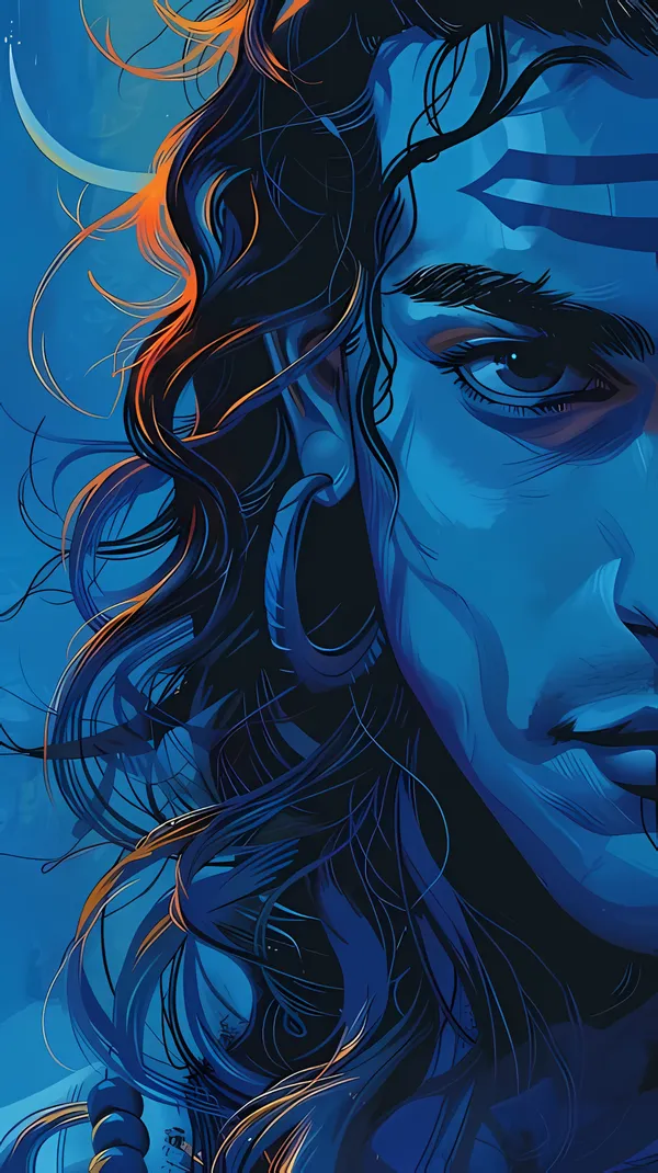 Blue_Portrait_Art_Print_-_Contemporary_Digital_Illustration_With_Flowing_Hair_Design