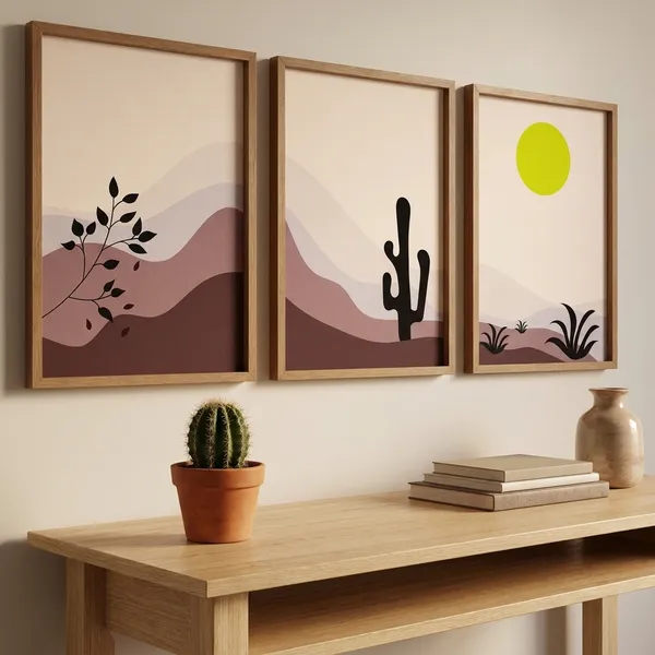 Set_Of_3_Desert_Landscape_Wall_Art_Prints_With_Black_Frames_-_Minimalist_Home_Decor