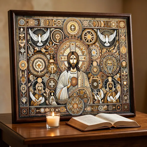 Byzantine_Style_Christian_Religious_Wall_Art_-_Jesus_Christ_With_Saints_And_Symbols_Decorative_Poster