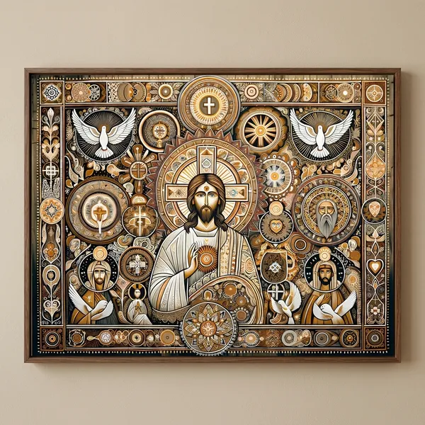 Byzantine_Style_Christian_Religious_Wall_Art_-_Jesus_Christ_With_Saints_And_Symbols_Decorative_Poster