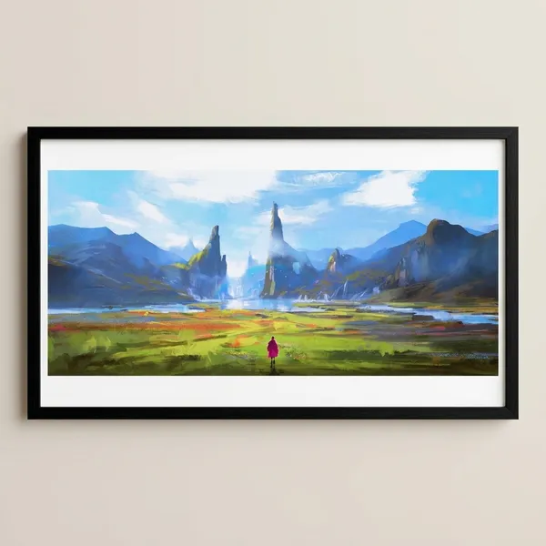 Fantasy_Landscape_Digital_Art_Print_-_Colorful_Valley_With_Rock_Formations