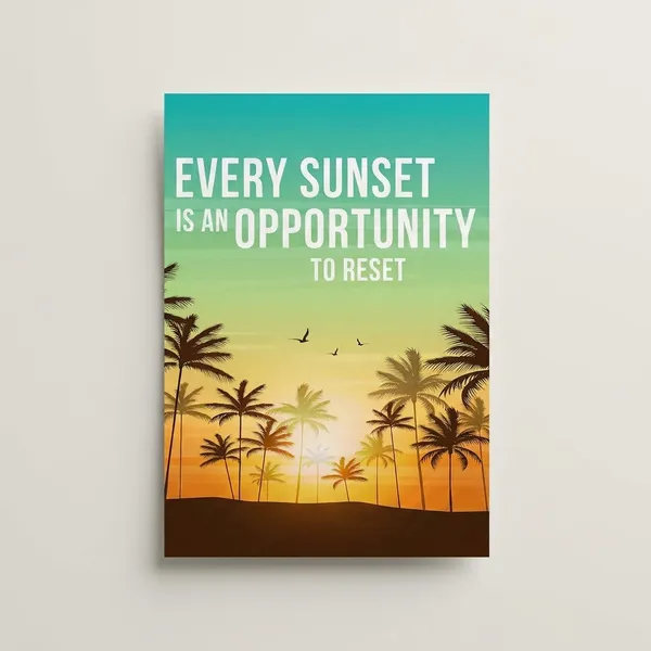 Motivational_Sunset_Palm_Tree_Wall_Poster