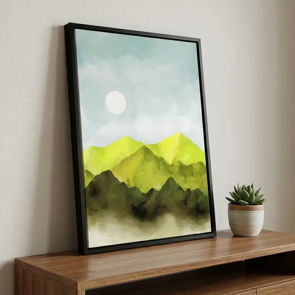 Set_Of_3_Framed_Abstract_Mountain_Landscape_Wall_Art_Prints