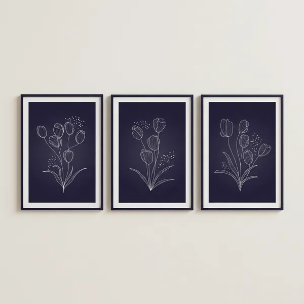 Set_Of_3_Floral_Line_Art_Wall_Frames_-_Navy_Blue_&_White_Minimalist_Botanical_Prints