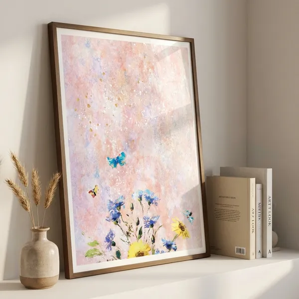 Soft_Pastel_Floral_Wall_Art_Print_With_Butterflies_And_Gold_Accents
