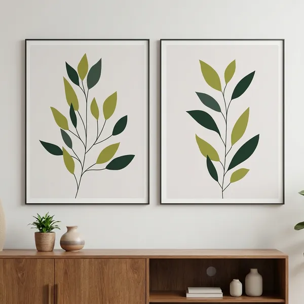 Modern_Botanical_Wall_Art_Set_-_Green_Leaf_Print_Framed_Posters_(Set_Of_2)