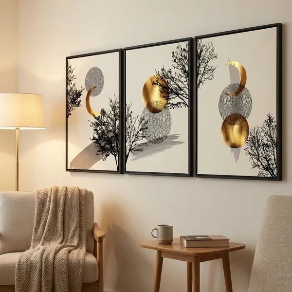 Decorative_Spheres_With_Tree_Silhouette_Art_Print_Set
