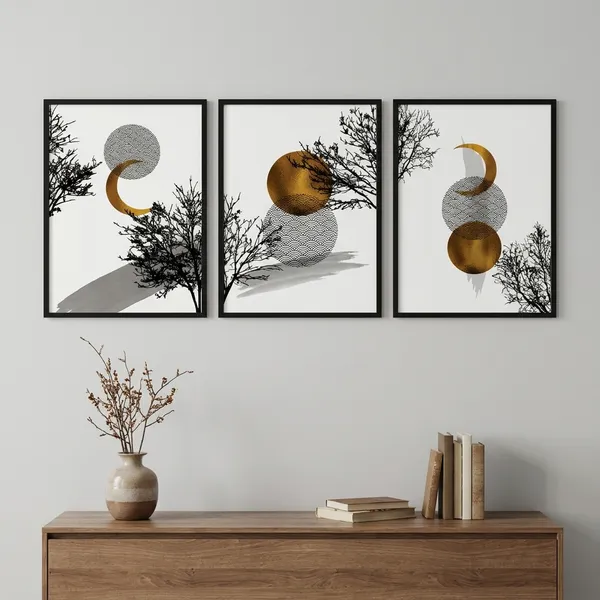 Decorative_Spheres_With_Tree_Silhouette_Art_Print_Set
